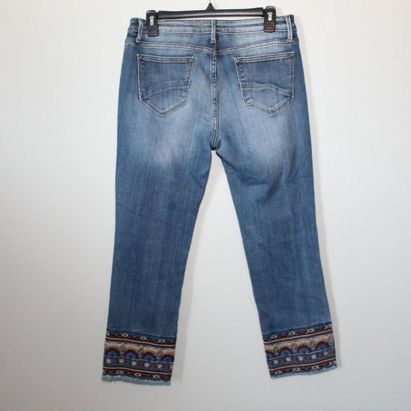 Driftwood Boho Embroidered Hem Colette Jeans Medium Wash Women's Size 29 H12272 - Picture 5 of 9